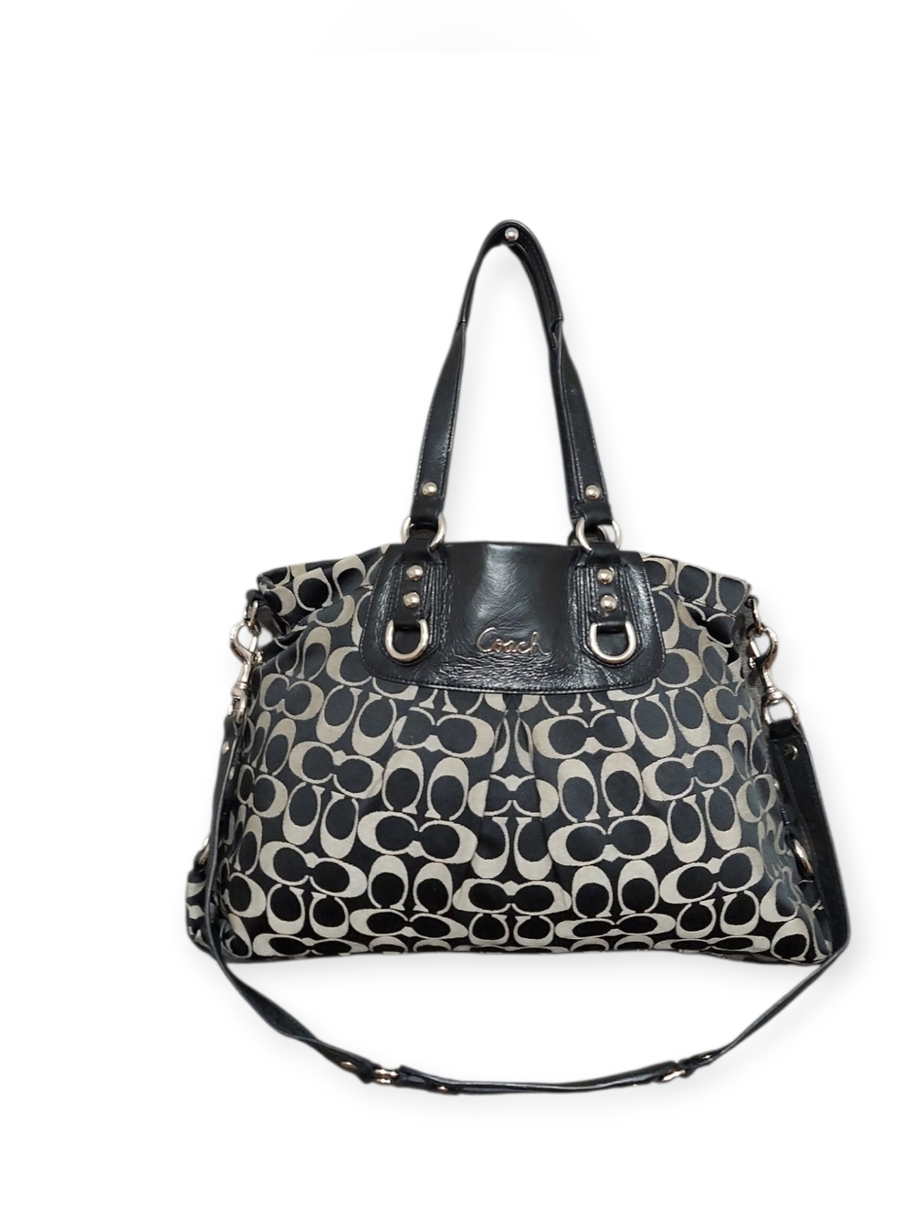 Coach Madison Signature Vintage Y2K Jacquard & Leather Shoulder Bag No. F15510